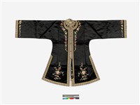 藏品(黑絲質對襟刺繡女褂)的圖片