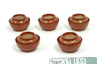 藏品(朱地花卉紋蒔繪蓋碗五件組)的圖片