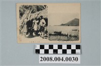 藏品(達悟族的獨木舟及原住民搗粟)的圖片