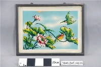 藏品(翠鳥荷花玻璃畫)的圖片