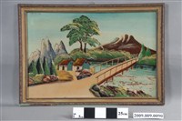 藏品(小橋人家玻璃畫)的圖片