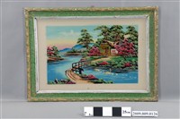 藏品(小橋人家玻璃畫)的圖片