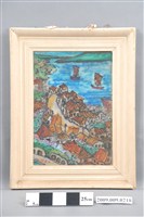 藏品(淡水河景玻璃畫)的圖片