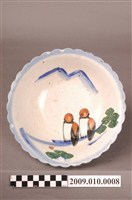 藏品(彩繪山水雙鳥紋碗公)的圖片
