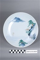 藏品(彩繪山水紋圓盤)的圖片