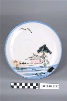 藏品(手繪池塘人家圖圓盤)的圖片