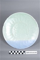 藏品(臺灣鶯歌產花竹葉篾紋盤)的圖片