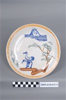 藏品(印繪閃光釉鶴紋圓盤)的圖片