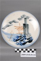 藏品(彩繪山水紋圓盤)的圖片