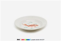藏品(手繪胭脂紅釉水波魚紋圓盤)的圖片