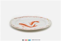 藏品(印花赤繪雙魚紋橢圓盤)的圖片