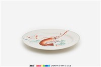 藏品(紅綠彩蝦紋盤)的圖片