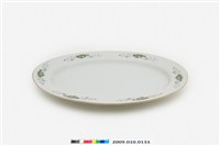 藏品(白瓷印花花卉紋「金義合」款橢圓盤)的圖片