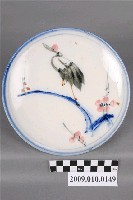 藏品(手繪彩釉鶴紋圓盤)的圖片