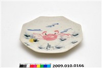 藏品(手繪胭脂紅釉螃蟹紋八角小盤)的圖片