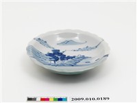 藏品(青瓷青花山水紋花口碟)的圖片