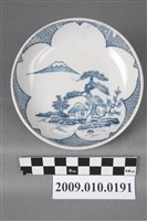 藏品(青花印花歲寒三友山水小碟)的圖片
