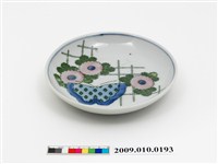 藏品(青花粉紅綠彩繪印蝴蝶花紋碟)的圖片
