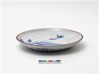 藏品(青花芒草雙鳥紋盤)的圖片