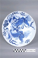 藏品(青花彩繪雙獅紋盤)的圖片