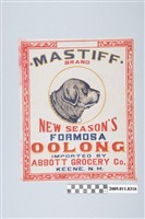 藏品(獒犬牌新上市福爾摩沙烏龍茶茶箱標籤)的圖片