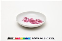 藏品(白瓷粉紅釉印花花卉紋圓碟)的圖片