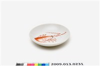 藏品(紅彩印花蝦紋碟)的圖片