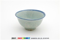 藏品(淡藍釉福祿壽囍字紋淡青碗)的圖片