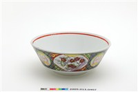 藏品(白瓷彩釉轉印梅花紋折腰大碗)的圖片