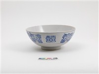藏品(青花印花團花雙喜紋碗)的圖片