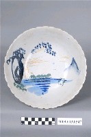 藏品(彩繪山水紋菱花口碗)的圖片