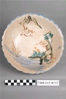 藏品(彩繪印花山水紋菱花口碗)的圖片