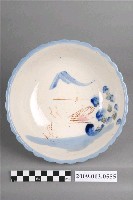 藏品(彩繪印花山水紋菱花口碗)的圖片