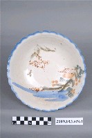藏品(彩繪印花山水紋菱花口碗)的圖片