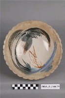 藏品(彩繪椰樹海景紋菱花口碗)的圖片