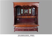 藏品(洋風朱漆鑲彩繪玻璃畫八腳紅眠床組)的圖片