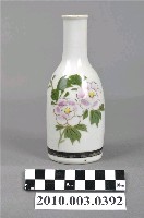 藏品(白瓷轉印粉紅綠彩細頸瓶)的圖片