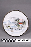 藏品(彩繪山水小舟圓盤)的圖片