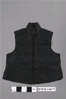 藏品(黑色絲質緹花對襟男背心)的圖片