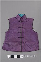 藏品(紫色絲質緹花對襟男背心)的圖片