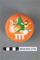 藏品(M＆M's橘色鐵製糖果盒)的圖片