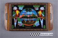 藏品(里約熱內盧鸚鵡紋木質茶盤)的圖片