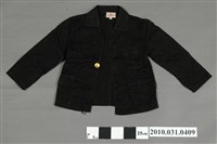 藏品(黑棉質翻領男童外套)的圖片