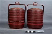 藏品(三層朱漆竹編對籃組)的圖片