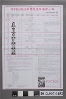 藏品(新北市選舉委員會編印《第13任總統副總統選舉選舉公報》)的圖片