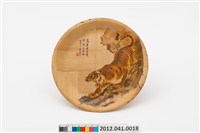 藏品(猛虎雄風圖竹製圓盤)的圖片