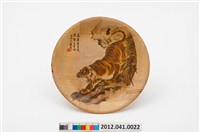 藏品(猛虎雄風圖竹製圓盤)的圖片