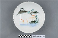 藏品(彩繪山水紋花口碗)的圖片