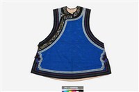 藏品(藍絲質大襟鑲緄女背心)的圖片