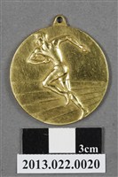 藏品(臺灣田徑賽協會第13屆全省暨第5屆國教田徑賽大會第1名獎牌)的圖片